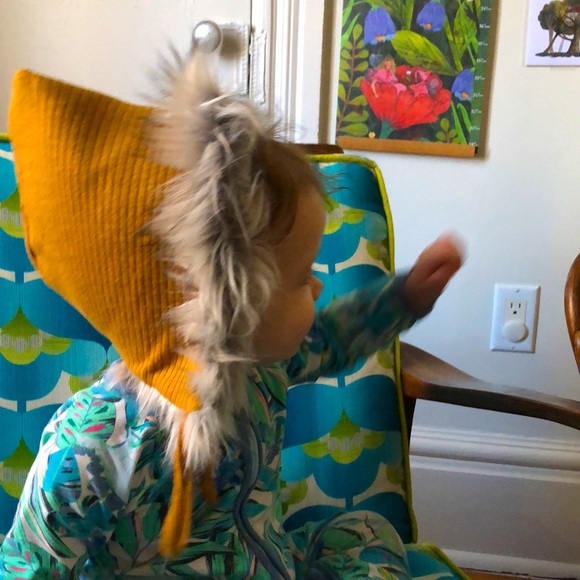 Stella and Wilbur Faux Fur Baby Bonnet - Picture 2 of 3